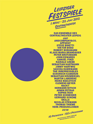 Anzeige Stadtmagazin, Leipziger Festspiele, SCHAUSPIEL LEIPZIG/Centraltheater + Skala, 2013